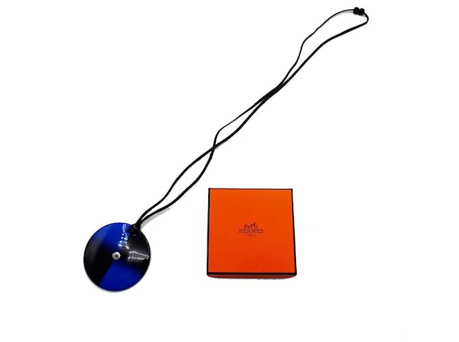 Collar Hermès de cuerno de búfalo y laca Azul 
