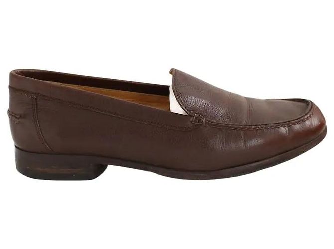 Hermès Mocasines de cuero marrón Castaño