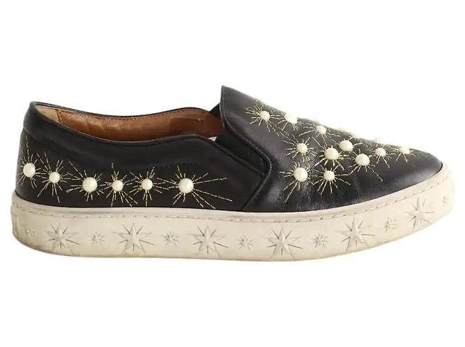 Aquazzura Schwarze Leder-Sneaker