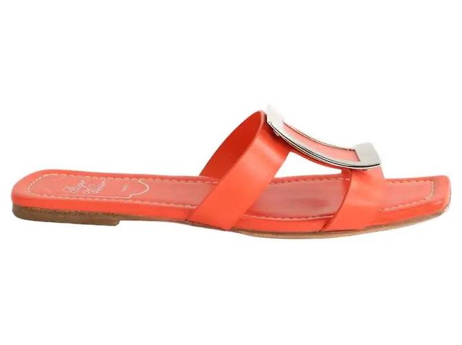 Roger Vivier Orange Leder Sandalen