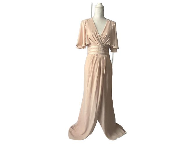 Asos Design transparentes rosa Kleid mit Schlitz vorne Pink