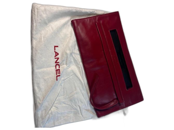 Rote Leder-Clutch von Lancel