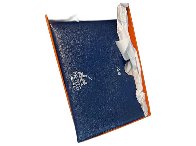 Hermès Leather Postcard Pouch Blue