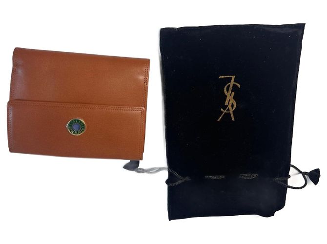 Yves Saint Laurent YSL Brown Leather Wallet 