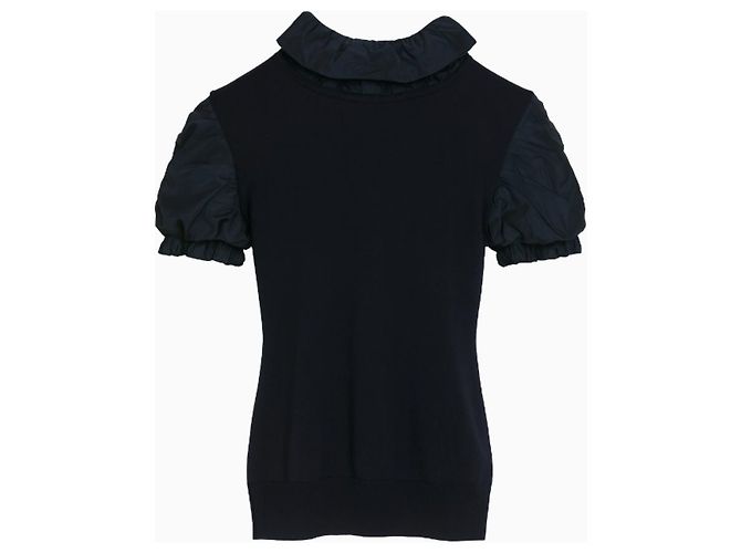 Burberry Ruffled Night Top Schwarz Polyamid