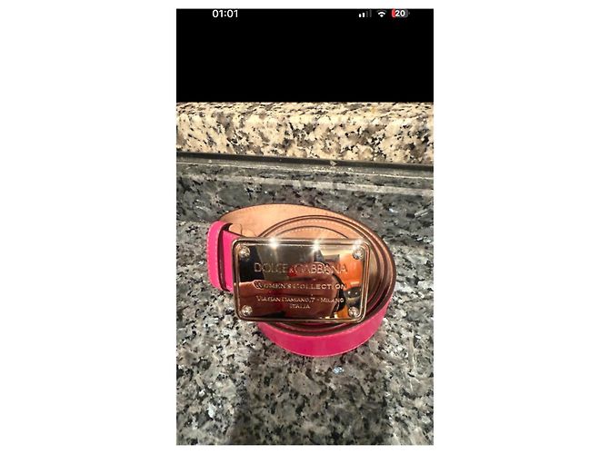 Dolce & Gabbana Leather Belt Fuchsia Fuschia
