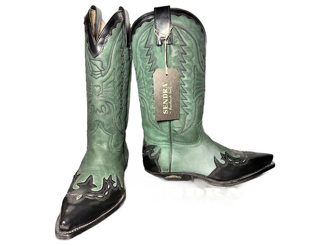 Sendra 2560 Stiefel Dunkelgrün Pelz Größe 38