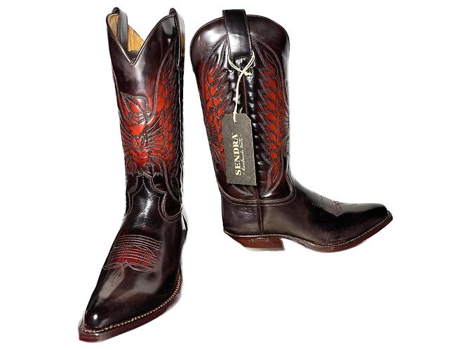Botas Sendra Rojo Oscuro con Piel Burdeos