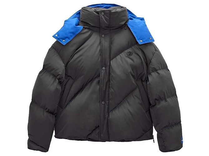 Autre Marque ADER ERROR x ZARA ABRIGO PUFFER OVERSIZE GRIS CON CAPUCHA. Azul