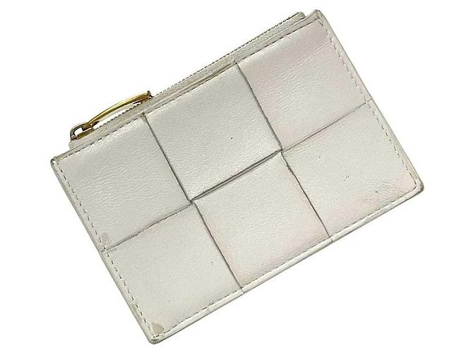 Monedero de cuero blanco Bottega Veneta