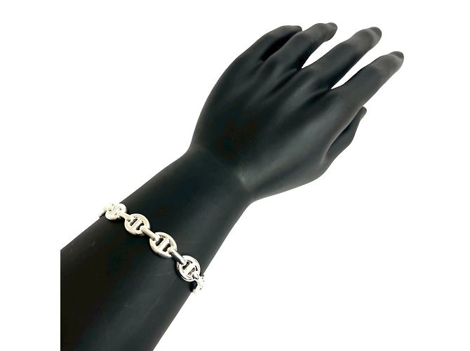 Hermès Pulseira Bangle Enchaine HERMES em Prata 925 