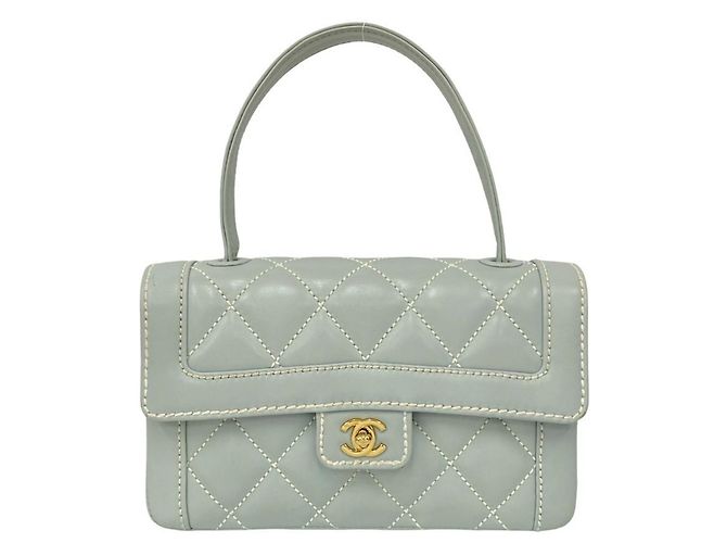Bolsa de couro matelassé Coco Wild Stitch da CHANEL Azul