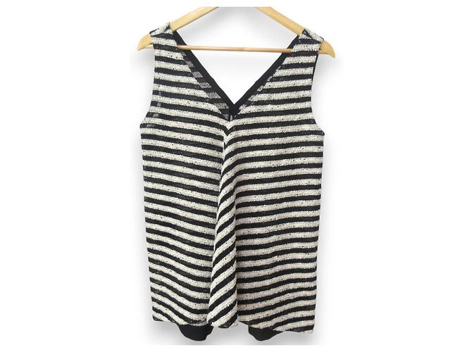 Autre Marque Pullover in tweed con scollo a V Roving Boarder di TOMORROWLAND Nero Bianco