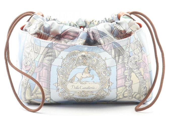 Silk In Bolso interior Hermès Fourbee 20 Azul Multicolor