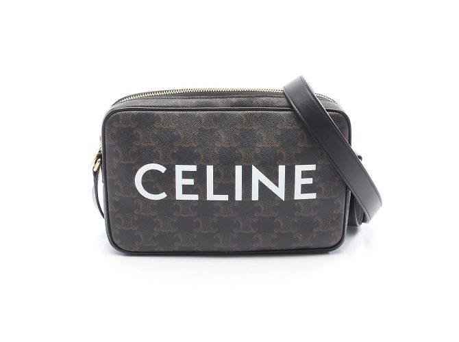 Céline Celine Triomphe Medium Messenger Bag Brown Black
