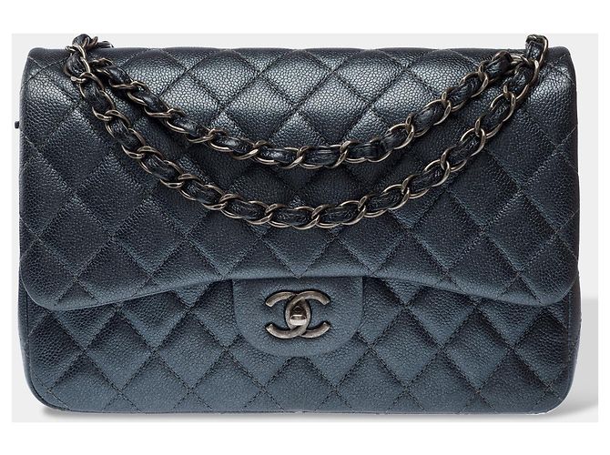 CHANEL Timeless/Classique Ledertasche in Grau - 103165