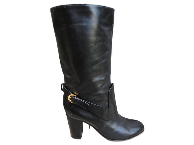 Sergio Rossi Stiefel aus schwarzem Leder