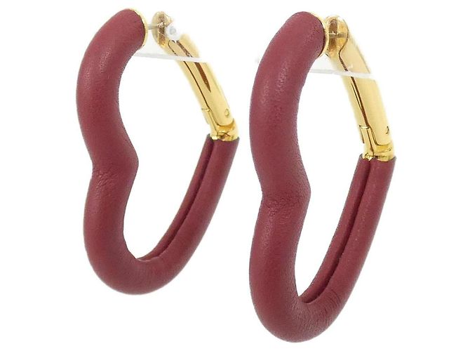 Hermès Boucles d'oreilles Stud Eau Coeur du Faubourg Hermes Rouge
