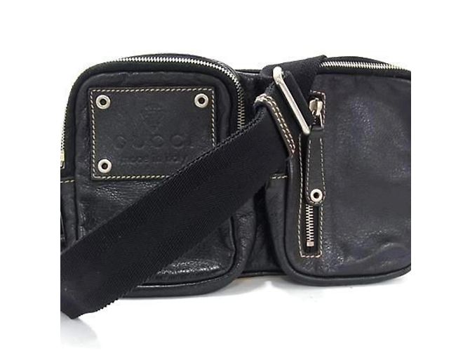 Borsa a tracolla in pelle nera Gucci Nero