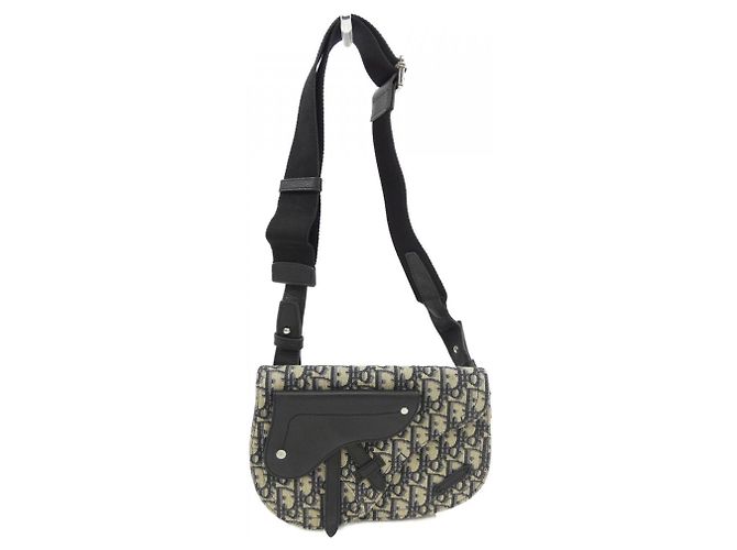 Borsa Messenger Dior Saddle di Christian Dior Marrone Nero Beige