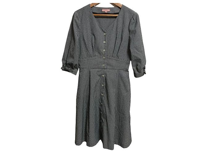 Autre Marque Vestido Gingham Seersucker TOCCA Castaño