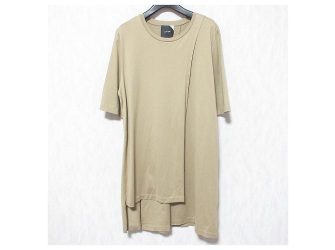 Autre Marque ATON asymmetrisches, geschichtetes Langarmshirt Beige