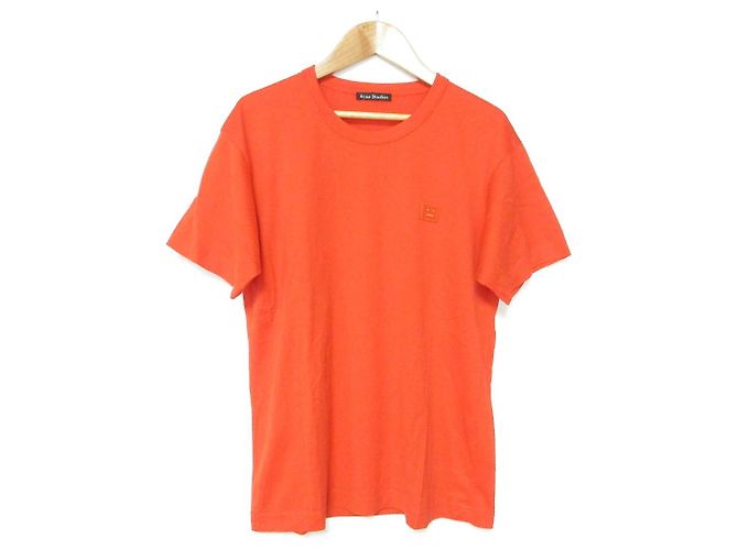 Camiseta de algodón de manga corta Acne Studios Naranja