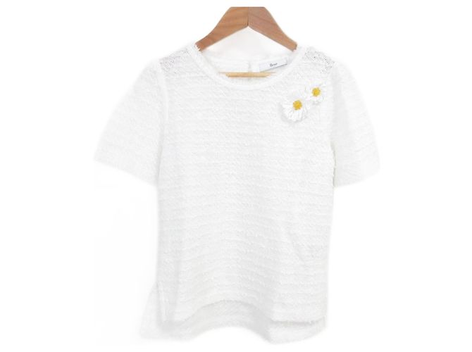 Autre Marque Camiseta de punto con flecos Rene Lame Blanco
