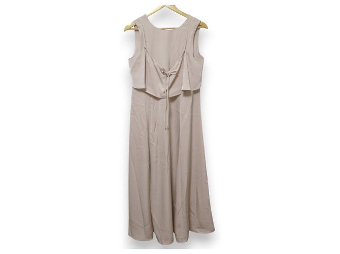 Autre Marque Vestido de cetim Diagram Bege