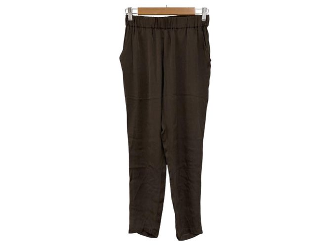 Autre Marque Pantalones Easy de Seda Stretch MUSE de Deuxieme Classe Castaño