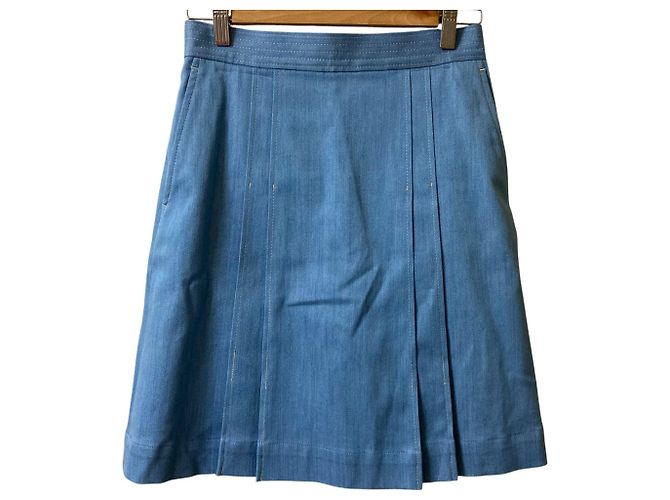 Autre Marque Jupe Tuck en Denim ANAYI Bleu