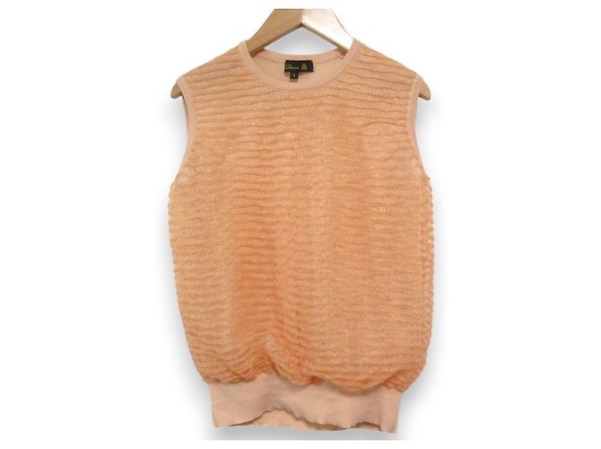 Autre Marque 18G Frill Strickweste Drawer Orange
