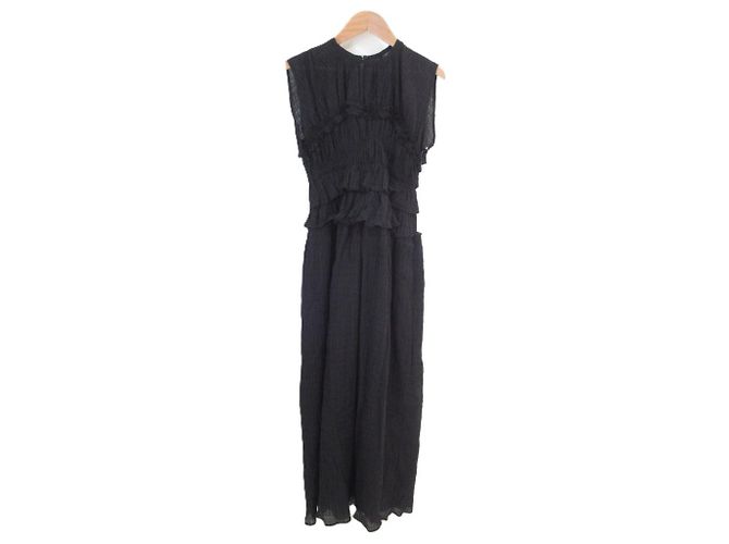 Autre Marque Vestido de cuadros con fruncidos transparente NATURAL BEAUTY BASIC Negro