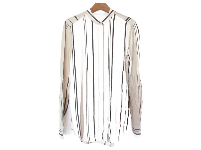 Autre Marque Camicia a Righe a Maniche Lunghe Equipment Beige