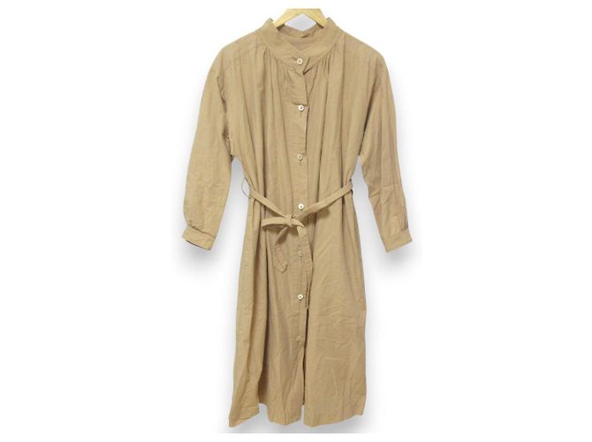 Autre Marque Vestido de algodón y lino Nigel Cabourn Beige