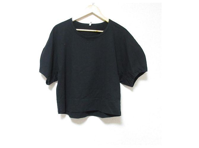 Autre Marque PLAIN PEOPLE Kurzarm Pullover mit voluminösen Ärmeln Schwarz