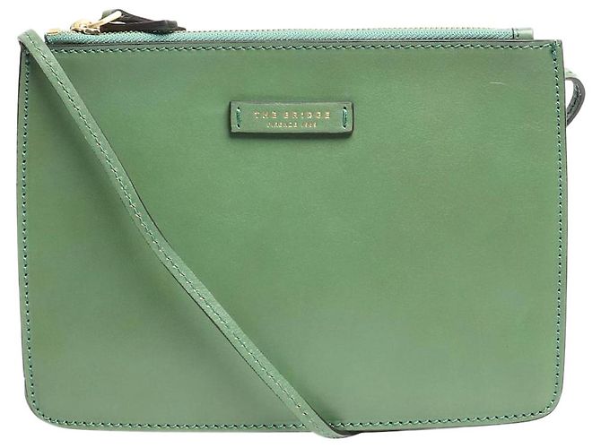 Autre Marque Bolsa transversal de couro verde
