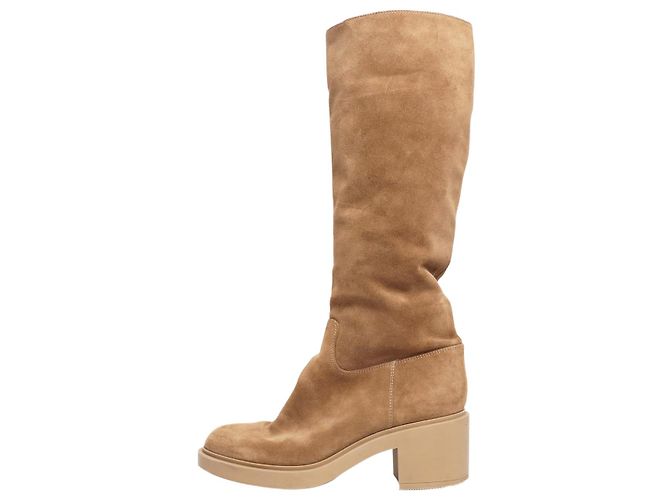 Gianvito Rossi Bottes hautes Camel Hynde - taille EU 38,5 Marron