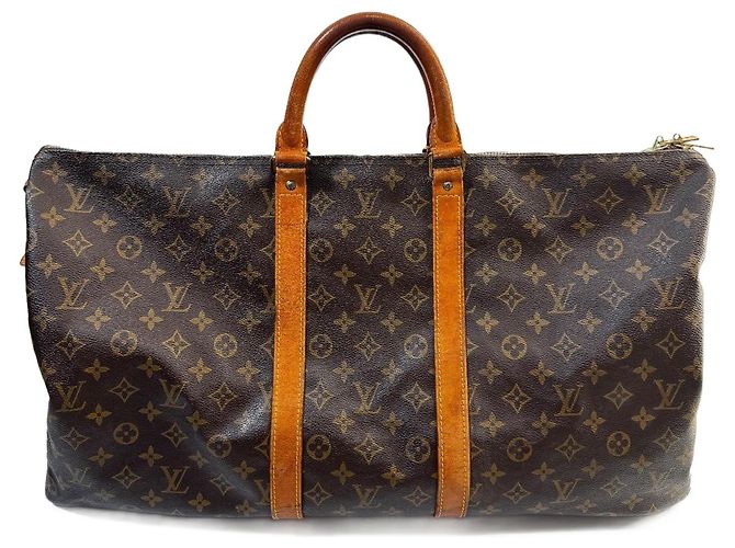 Bolsa de viagem Louis Vuitton Keepall 50 Monogram em lona bronze