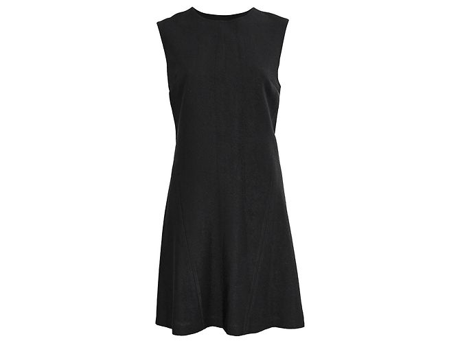 Vestido mini A-line plissado preto em poliéster Alexander Wang