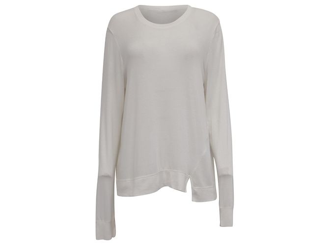 Top a maniche lunghe Alexander Wang in modal bianco Crudo