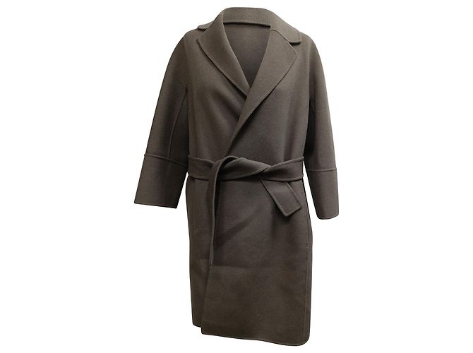 Casaco cinto S Max Mara em lã virgem marrom Vermelho