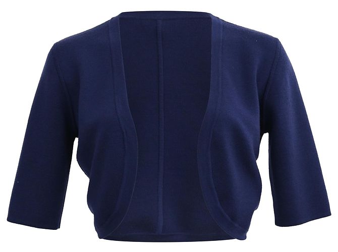 Michael Kors Bolero mit halben Ärmeln aus marineblauer Wolle