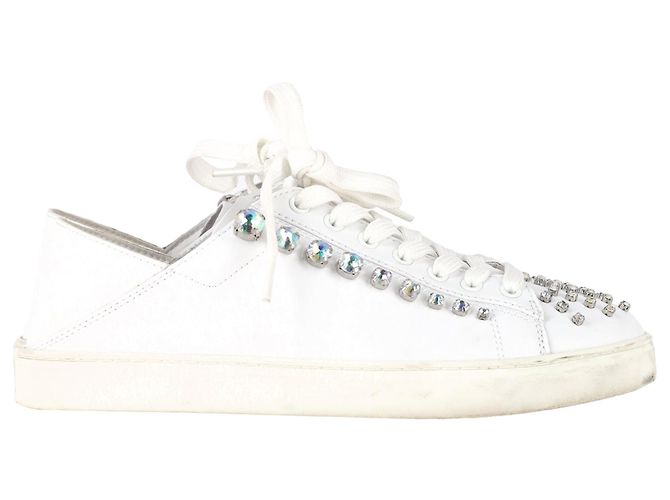 Tênis Convertíveis Goldie Shine Stuart Weitzman em Couro Branco Cru