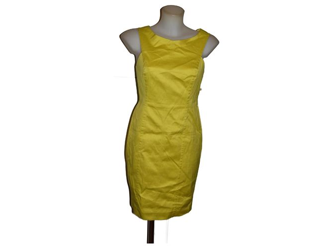 Vestido tubo Hoss Intropia de algodón amarillo lima