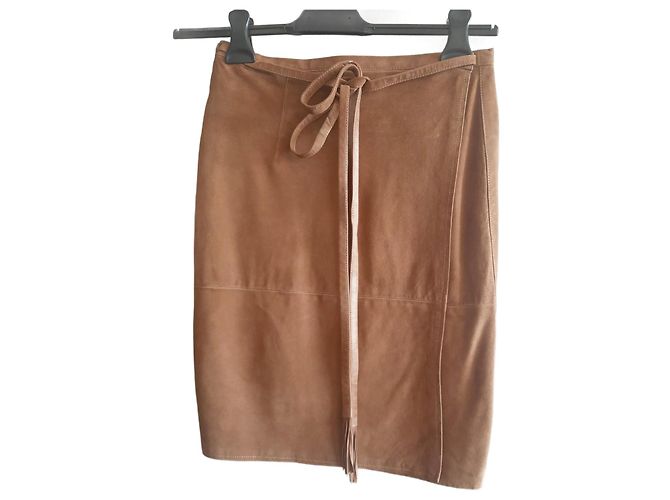 Autre Marque Saia envelope Victoire em couro de cabra camel Camelo