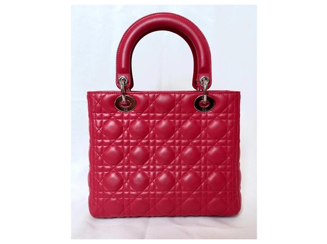 Lady Dior Medium Cannage Rote Handtasche