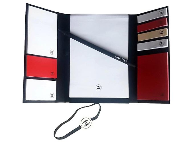 Chanel Notepad with Pencil Black White