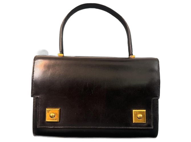 Superb bolsa Piano em couro box preto da Hermès