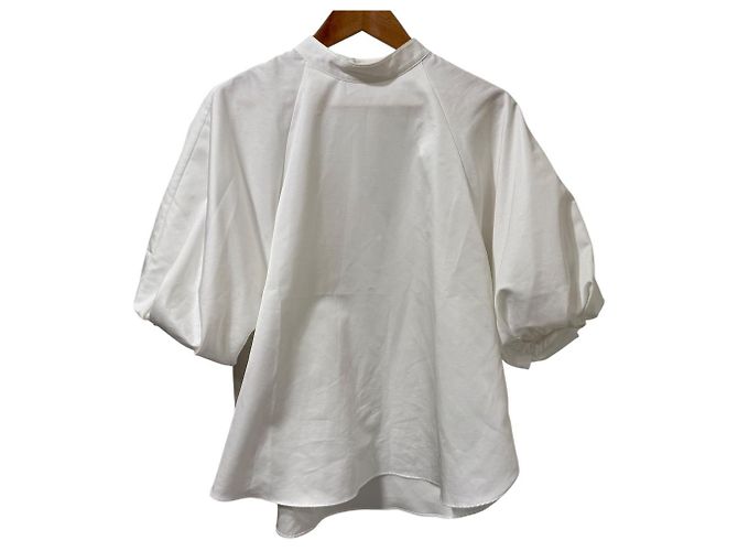 Autre Marque Anplegant Pullover-Bluse mit halben Ärmeln Weiß